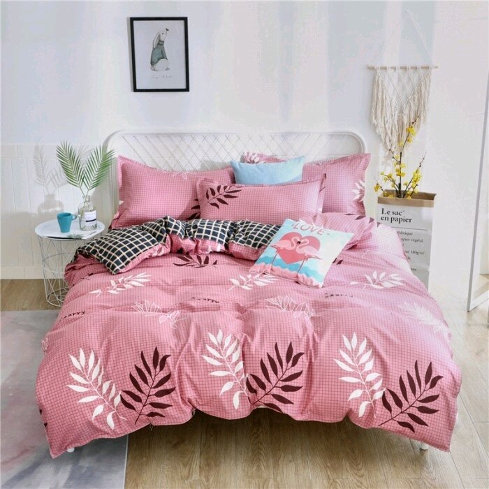 Roze Omkeerbare Scandinavische Beddengoedset