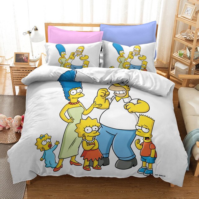 Wit Dekbedovertrek The Simpsons Family