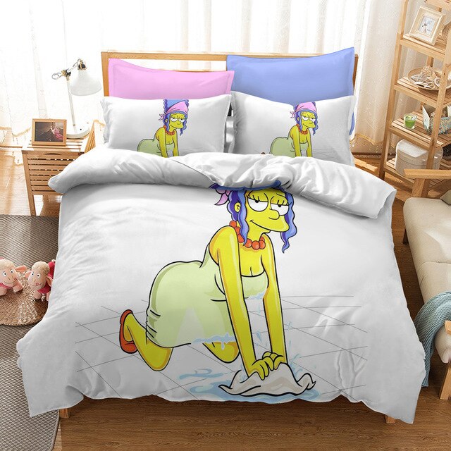 Wit Dekbedovertrek The Simpsons Marge