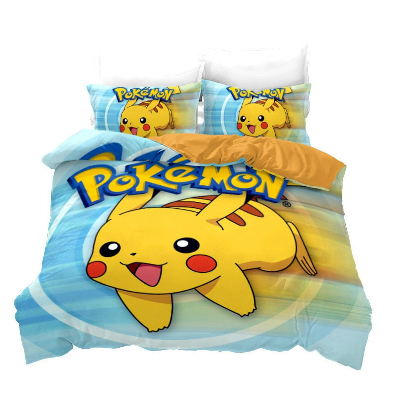 Pokemon Pikachu Blauw En Geel Dekbedovertrek