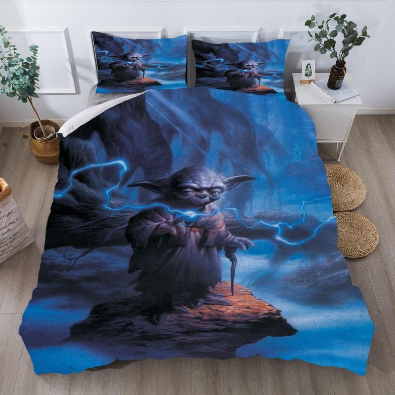 Star Wars Yoda Blauw Dekbedovertrek