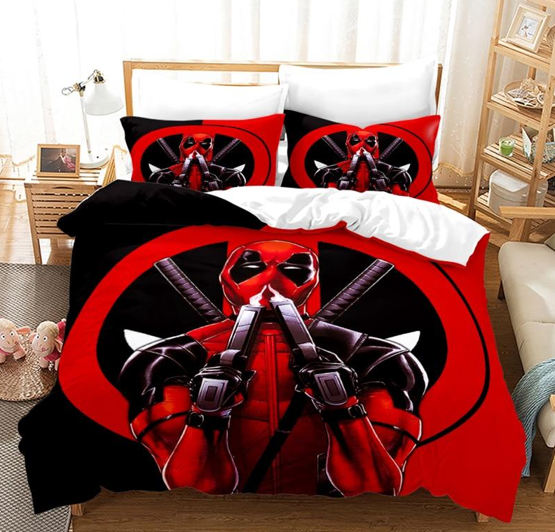 Zwart En Rood Deadpool Dekbedovertrek