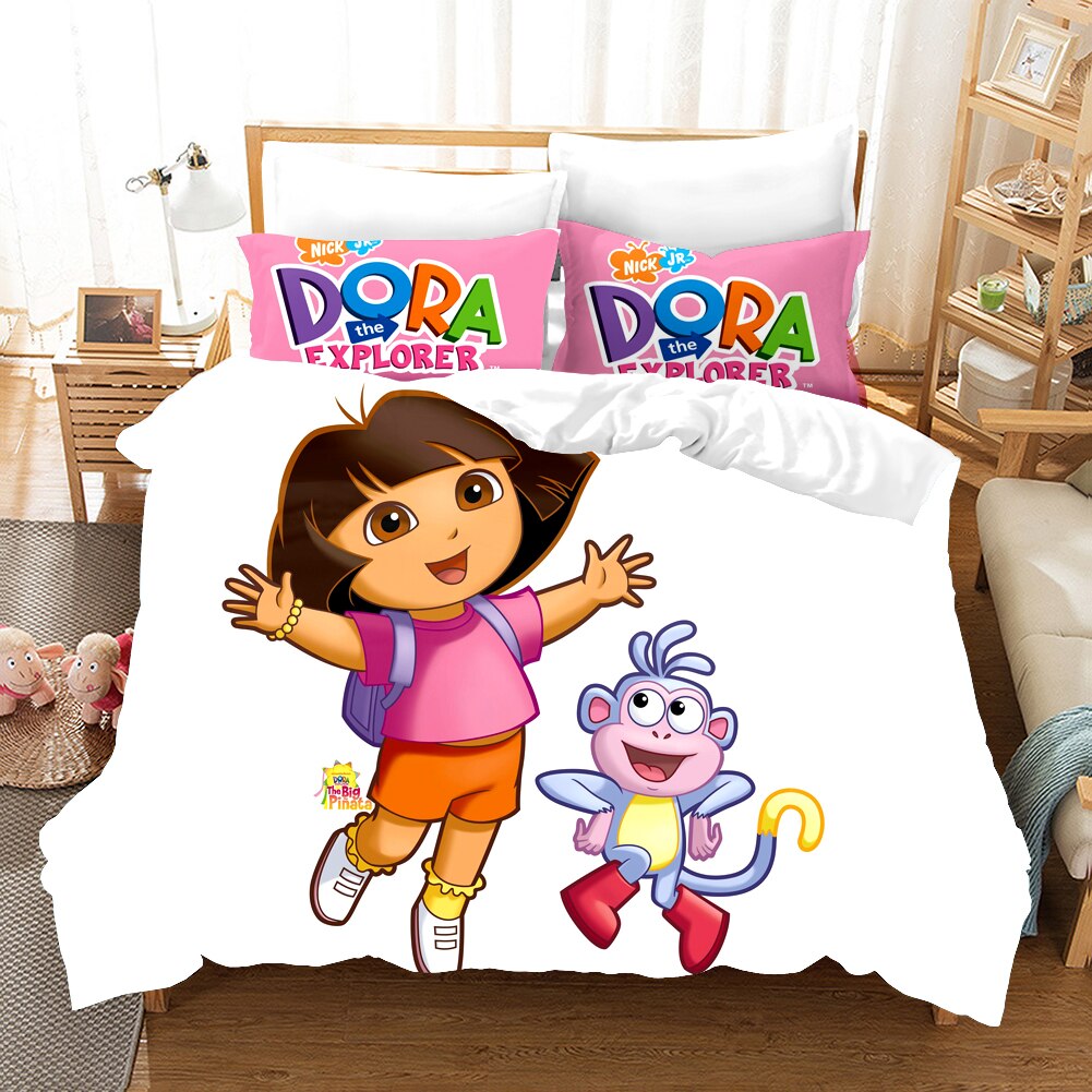 Dekbedovertrek Dora The Explorer En Witte Babouche