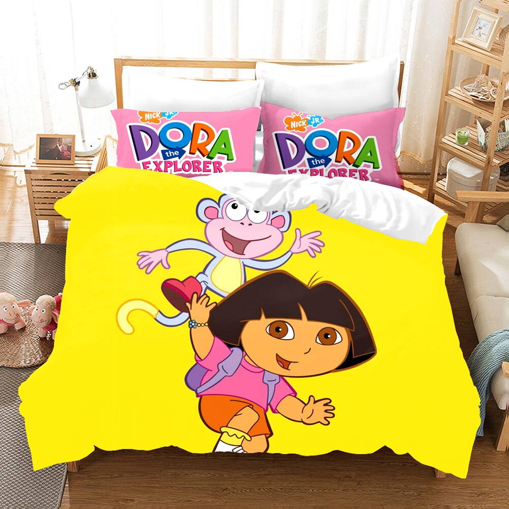 Dora The Explorer Geel Dekbedovertrek