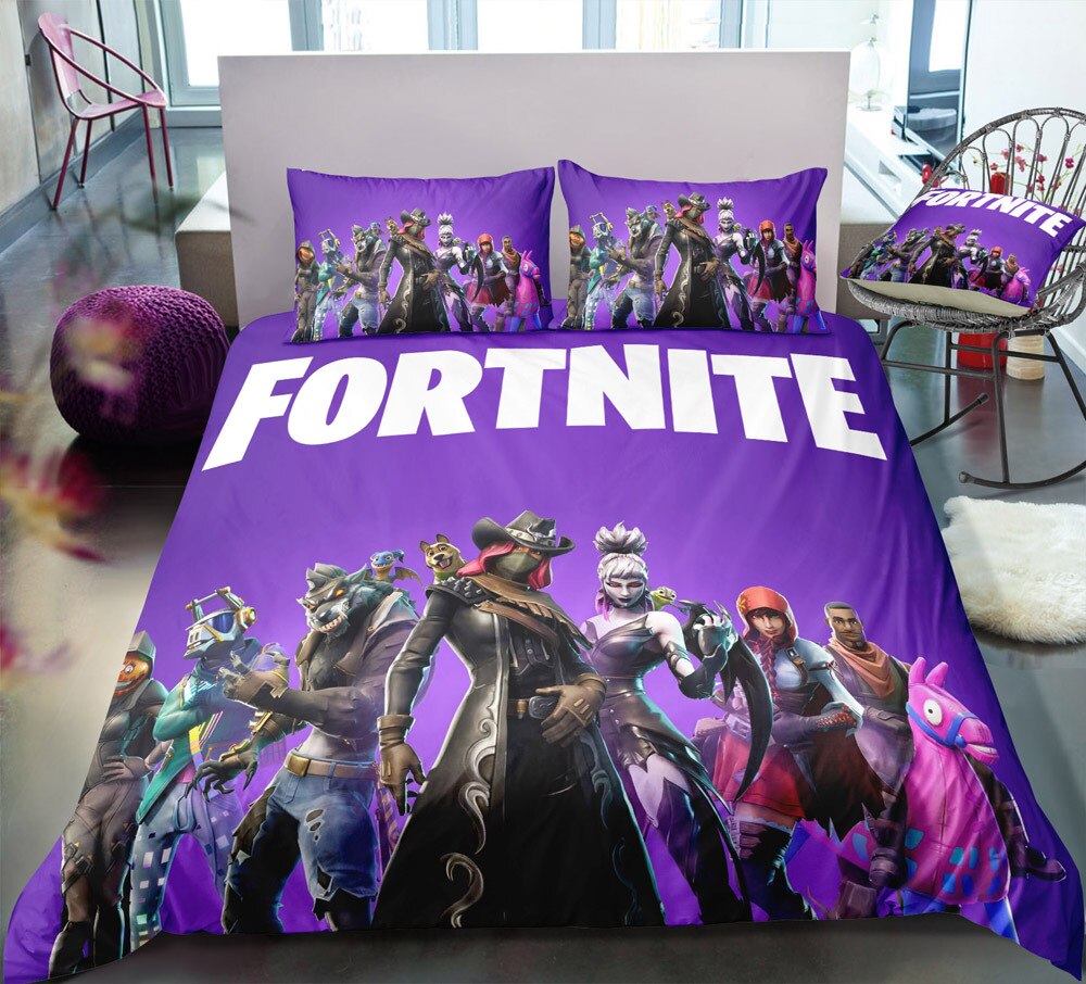 Paars Fortnite Dekbedovertrek