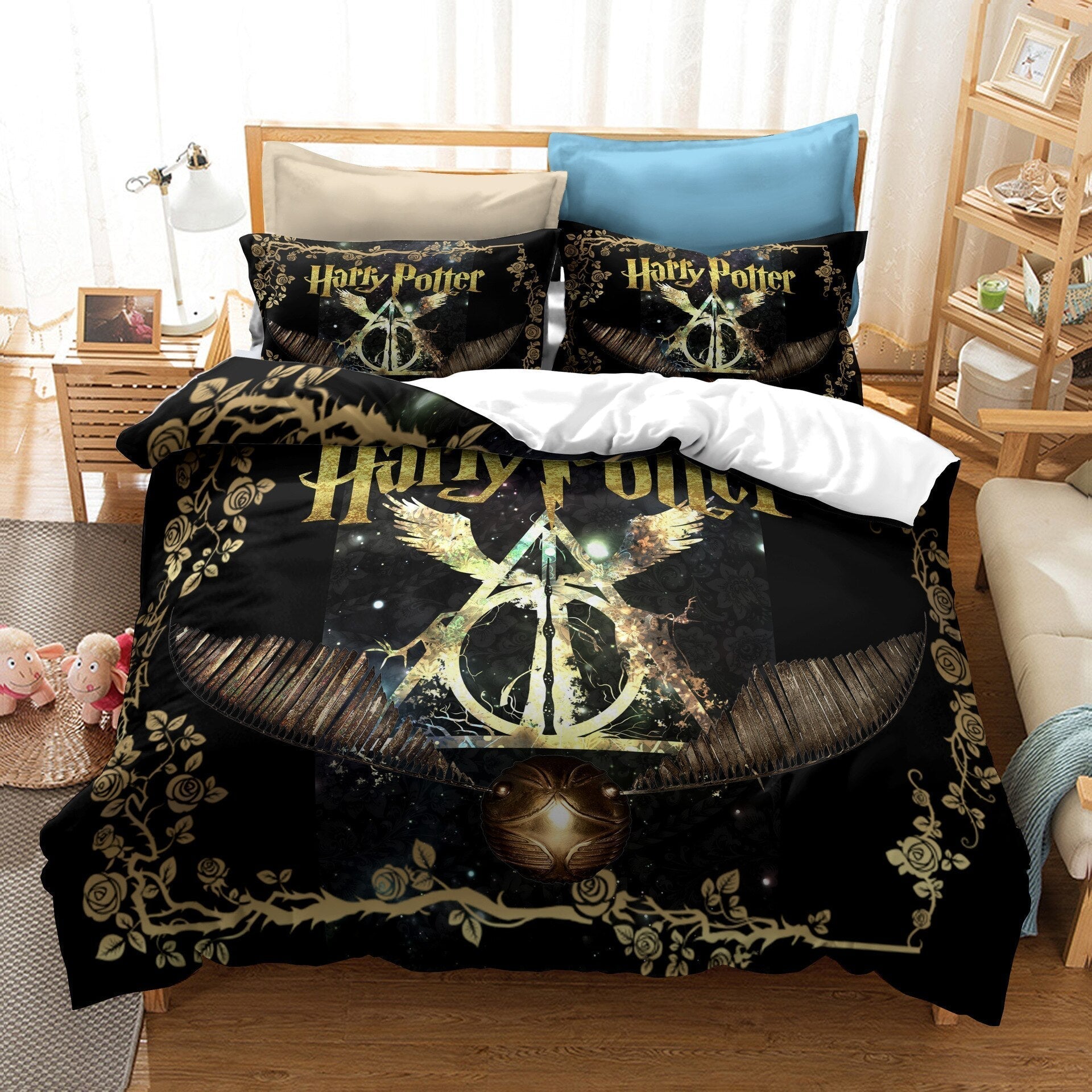 Harry Potter Zwart En Goud Dekbedovertrek