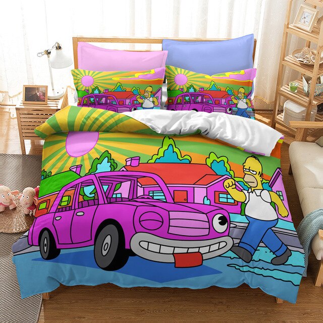 Dekbedovertrek The Simpsons Purple Car