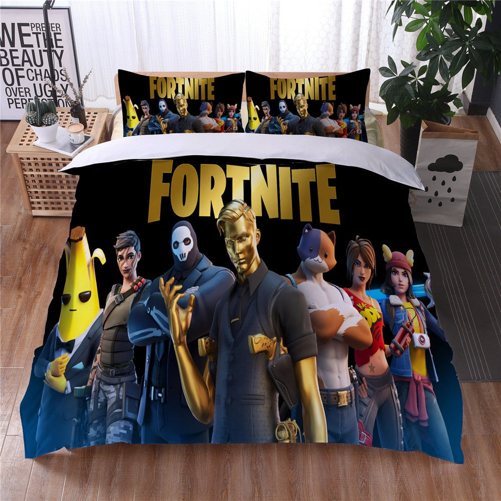 Fortnite Zwart Dekbedovertrek