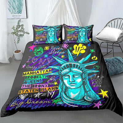 New York Tiener Jongen Vintage Dekbedovertrek