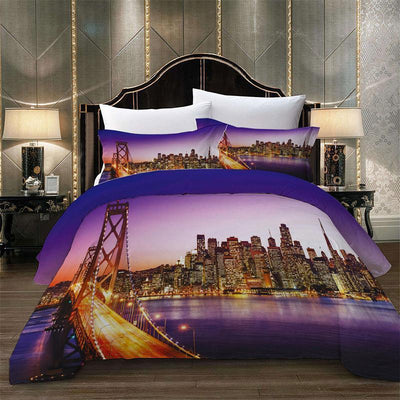 Vintage New York Roze Dekbedovertrek