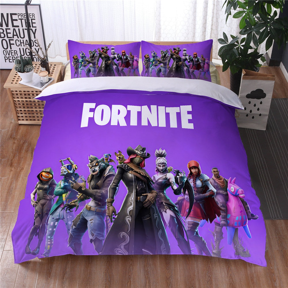 Paars Dekbedovertrek Fortnite Characters