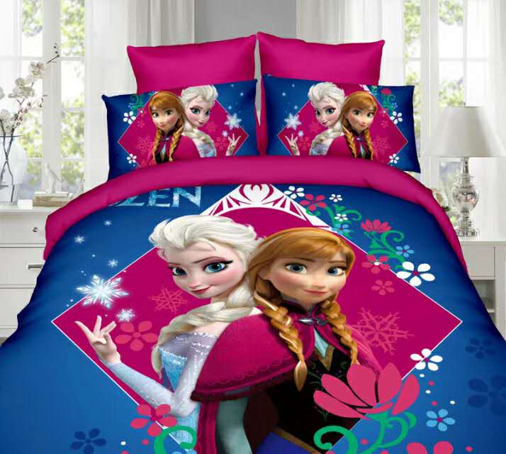 Anna En Elsa Blauw En Roze Dekbedovertrek