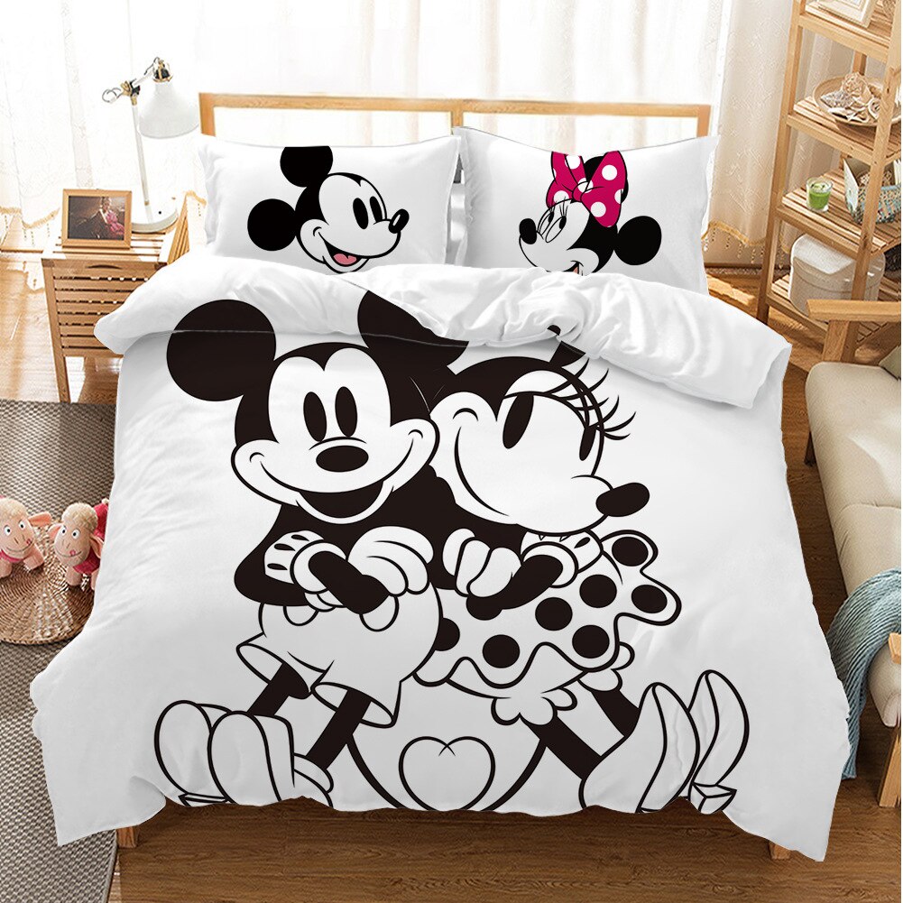 Mickey En Minnie Wit Dekbedovertrek