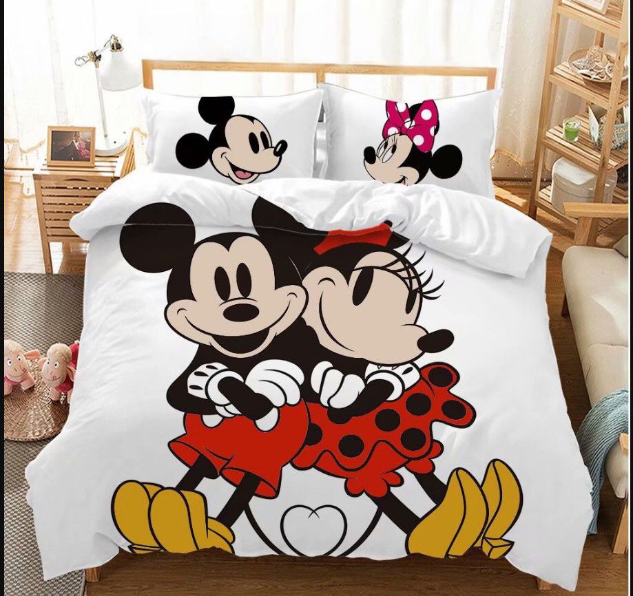 Mickey En Minnie Wit Dekbedovertrek