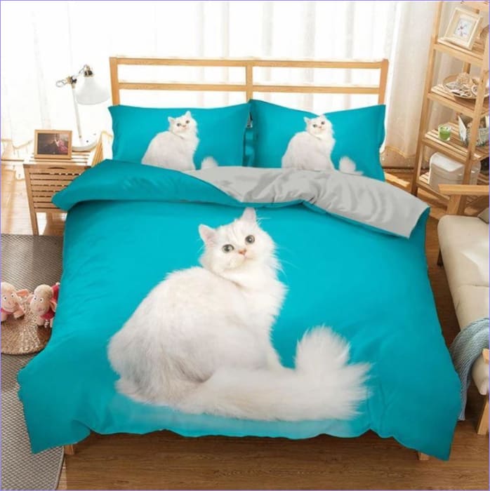Hemelsblauw Kattendekbedovertrek