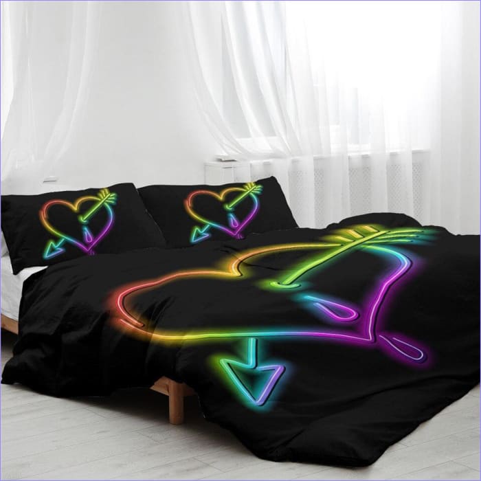 Neon Veelkleurig Hart Dekbedovertrek