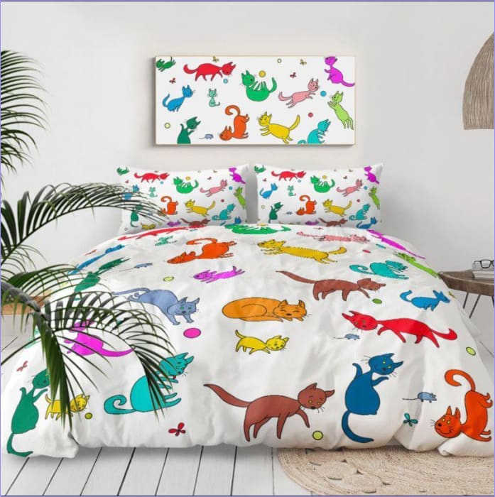 Kinderdekbedovertrek Colourful Cats