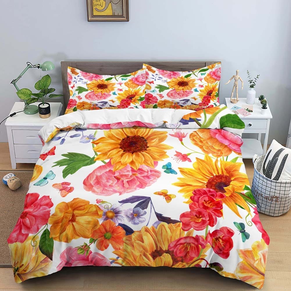 Vintage Kinder Bloemen Dekbedovertrek