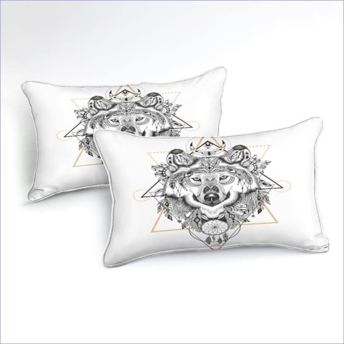 Dream Catcher Wolf Dekbedovertrek Wit