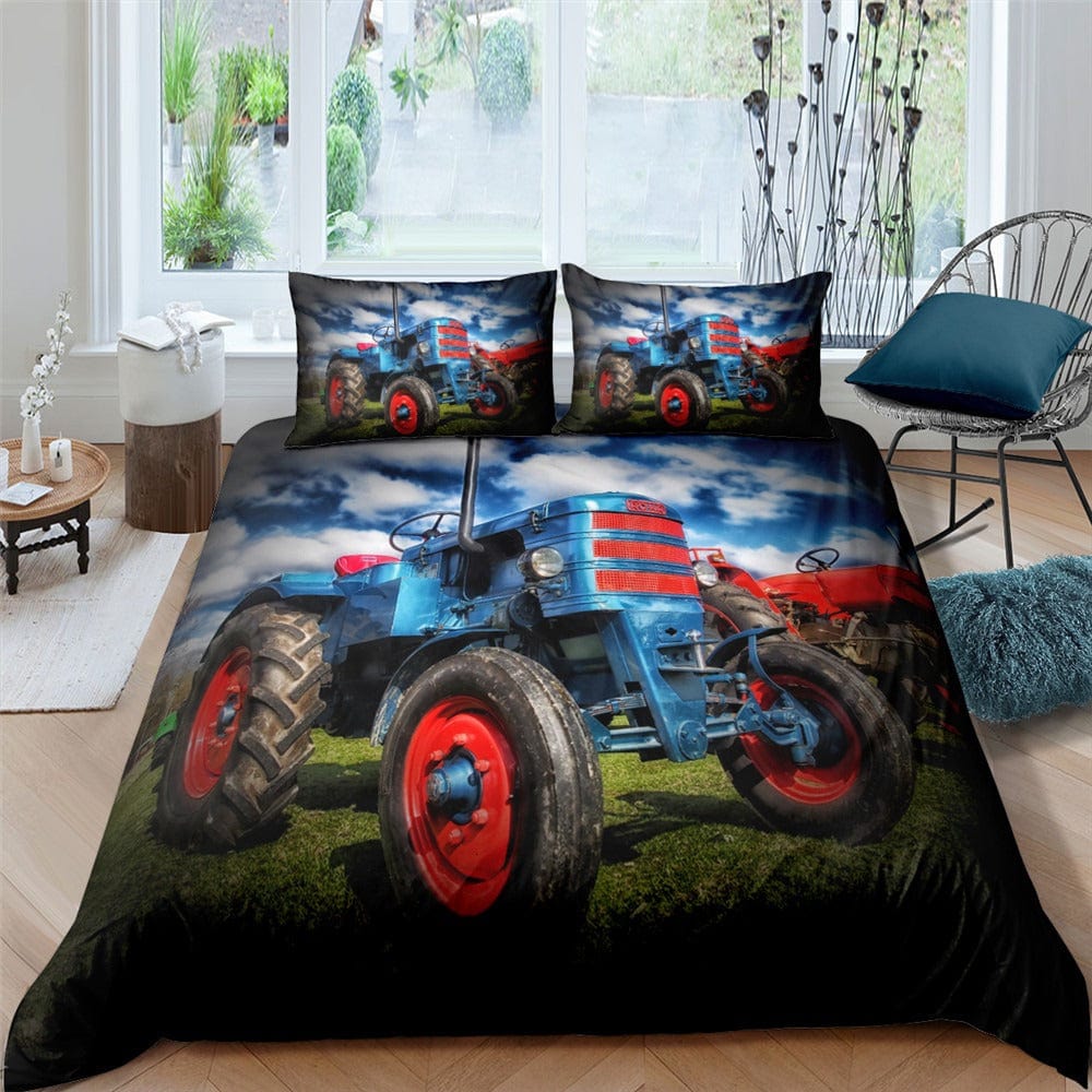 Blauw Tractordekbedovertrek