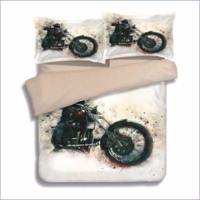 Witte Aangepaste Motorfiets Dekbedovertrek