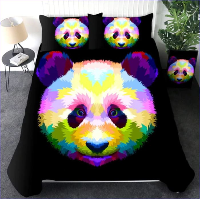 Veelkleurig Panda Dekbedovertrek