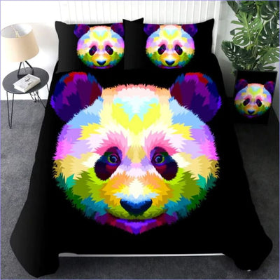 Veelkleurig Panda Dekbedovertrek