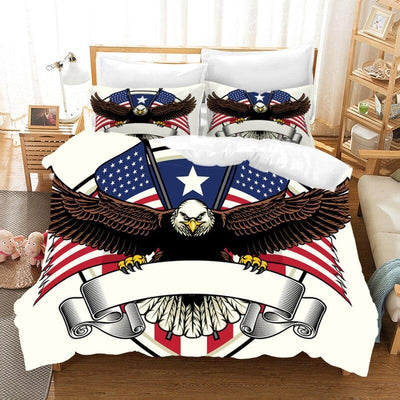 Vintage Bedset Met Amerikaanse Vlag