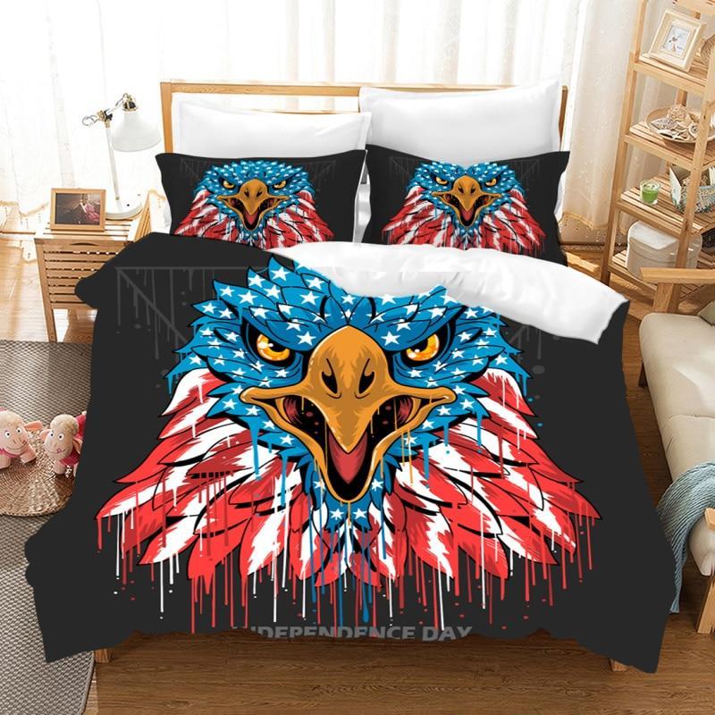 Vintage Bedset Met Amerikaanse Vlag