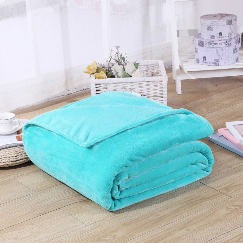 Turquoise Blauwe Geruite Turquoise Blauwe Fleece Deken